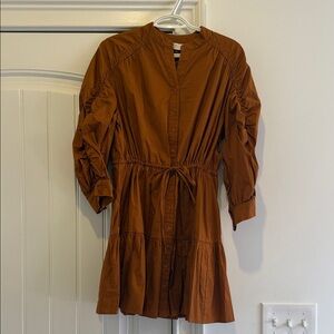 Astr Rust Long Sleeve Dress